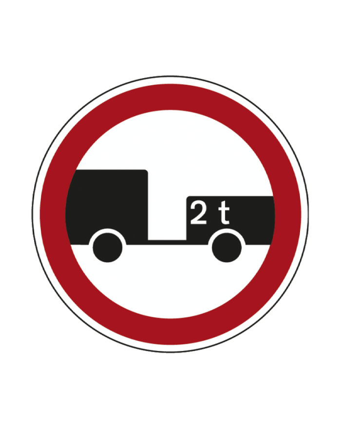 C3O - Trânsito Proibido a Veículos com Reboque de Dois ou mais Eixos Sinalização Rodoviária 