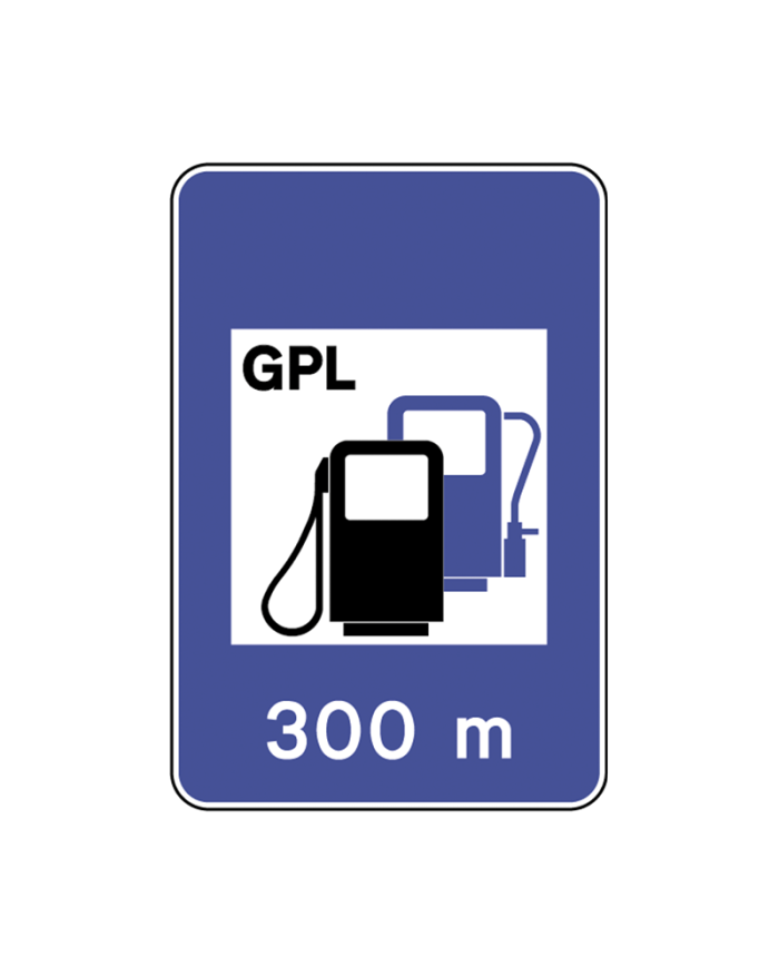 H13B - Posto de Abastecimento de Combustível com Tipo de Combustível Sinalização Rodoviária 