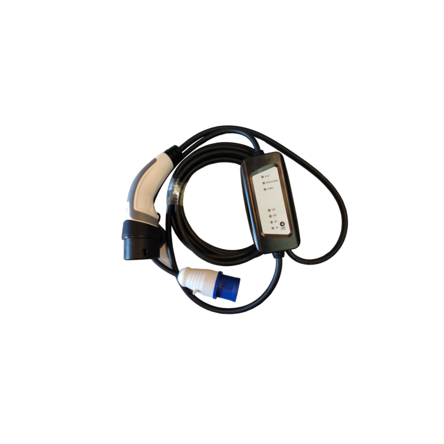 Chargeur portable type 2 - 16A - Monof. 240V Ip44 C / 5Mt Câble mâle Cee Plug (1P + N + T)
