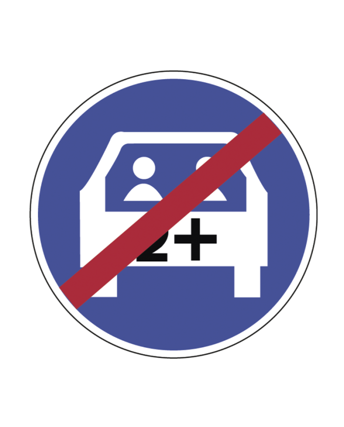 D17 - Fim da Via Reservada a Veículos com Alta Taxa de Ocupação Sinalização Rodoviária 