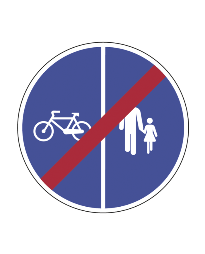 D13F - Fim da Pista Obrigatória para Peões e Velocípedes Sinalização Rodoviária 