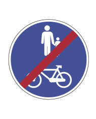 D13F - Fim da Pista Obrigatória para Peões e Velocípedes Sinalização Rodoviária 