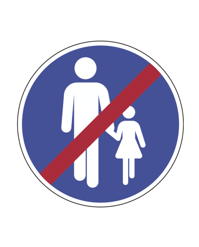 D13B - Fim da Pista Obrigatória para Peões Sinalização Rodoviária 