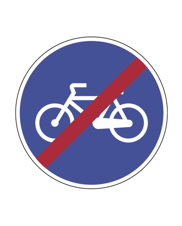 D13A - Fim da Pista Obrigatória para Velocípedes Sinalização Rodoviária 