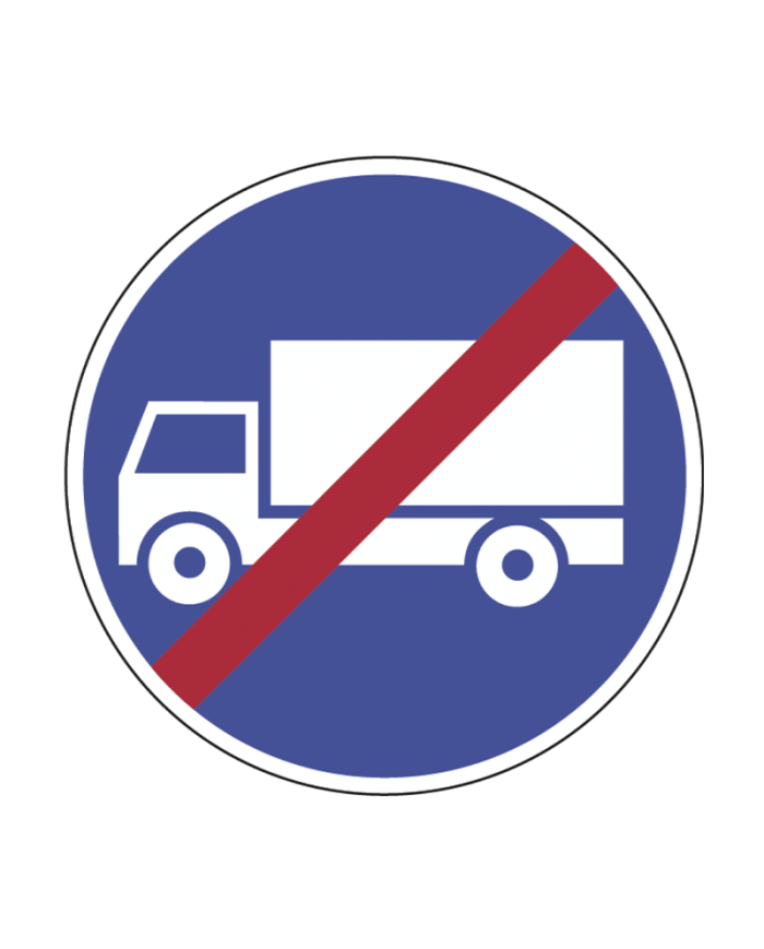 D11A - Fim da Via Obrigatória para Automóveis de Mercadorias Sinalização Rodoviária 