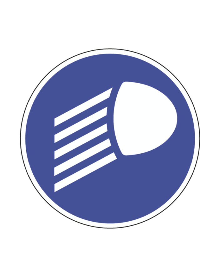 D10 - Obrigação de Utilizar as Luzes de Cruzamento (médios) Acesas Sinalização Rodoviária 