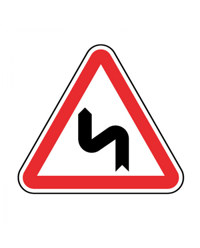 A1d - Curva à Esquerda e Contracurva Sinalização Rodoviária 