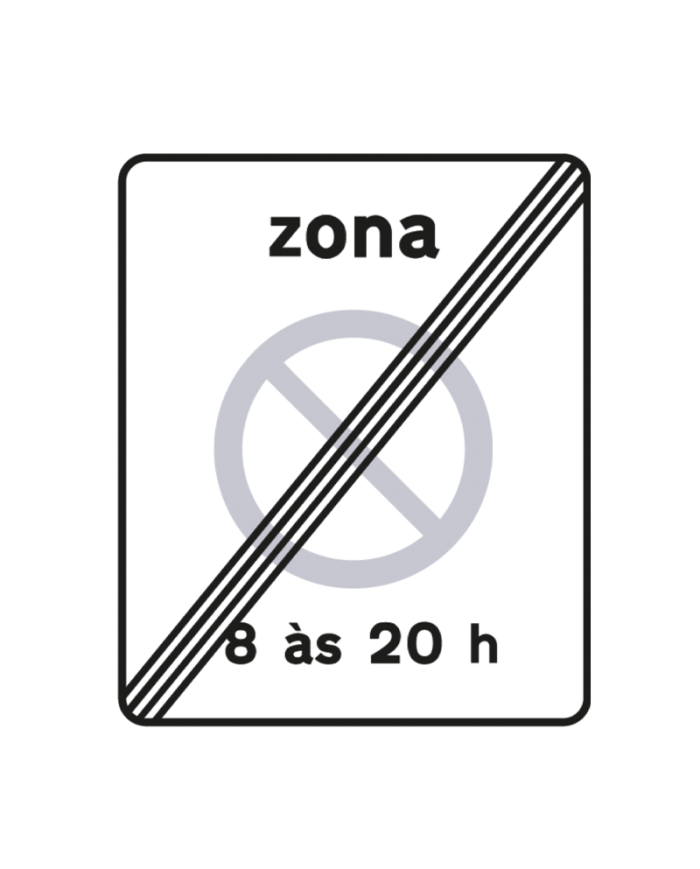 G7B - Fim de Zona de Paragem e Estacionamento Proibidos Sinalização Rodoviária 