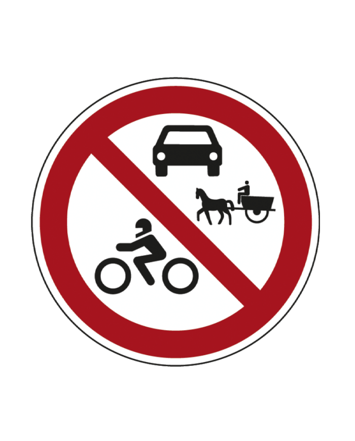 C4C - Trânsito Proibido a Automóveis, a Motociclos e Veículos de Tração Animal Sinalização Rodoviária 