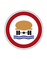 C3Q - Trânsito Proibido a Veículos Transportando Produtos Facilmente Inflamáveis ou Explosivos Sinalização Rodoviária 