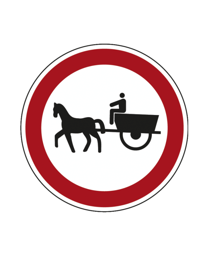 Sinal C3I - Trânsito Proibido a Veículos de Tração Animal Sinalização Rodoviária 