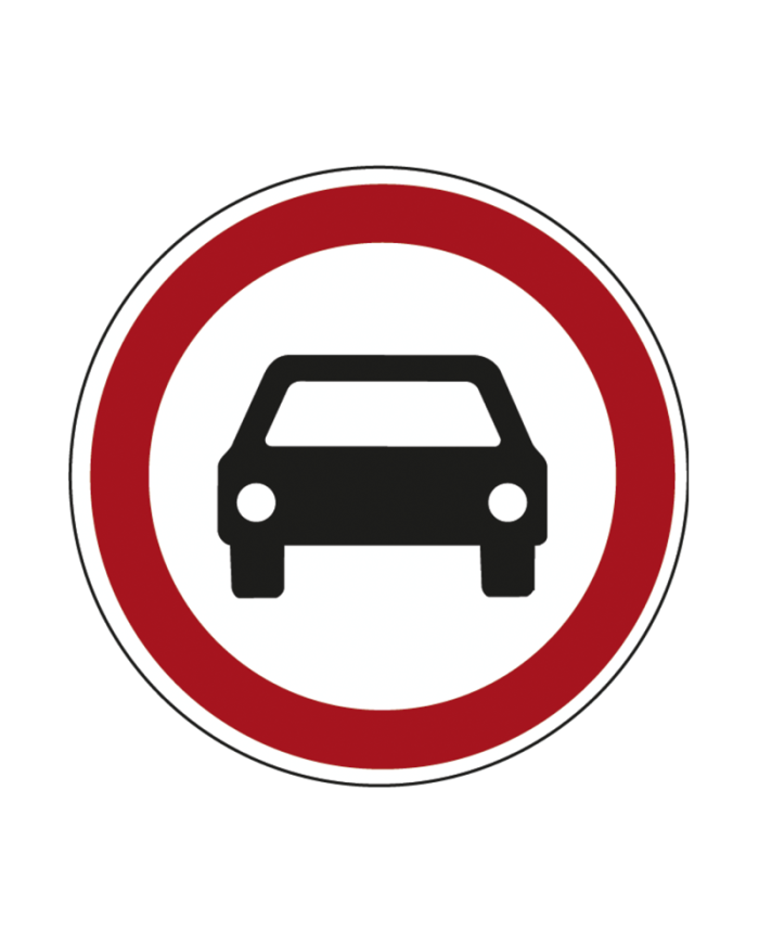 Sinal C3A - Trânsito Proibido a Automóveis e Motociclos com Carro Sinalização Rodoviária 