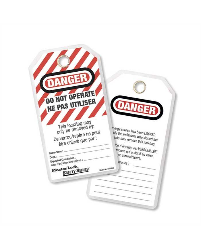 Etiquetas "Do Not Operate" Inglês e Francês Ferragens Cadeados e Bloqueadores para Consignação 0071649218927 