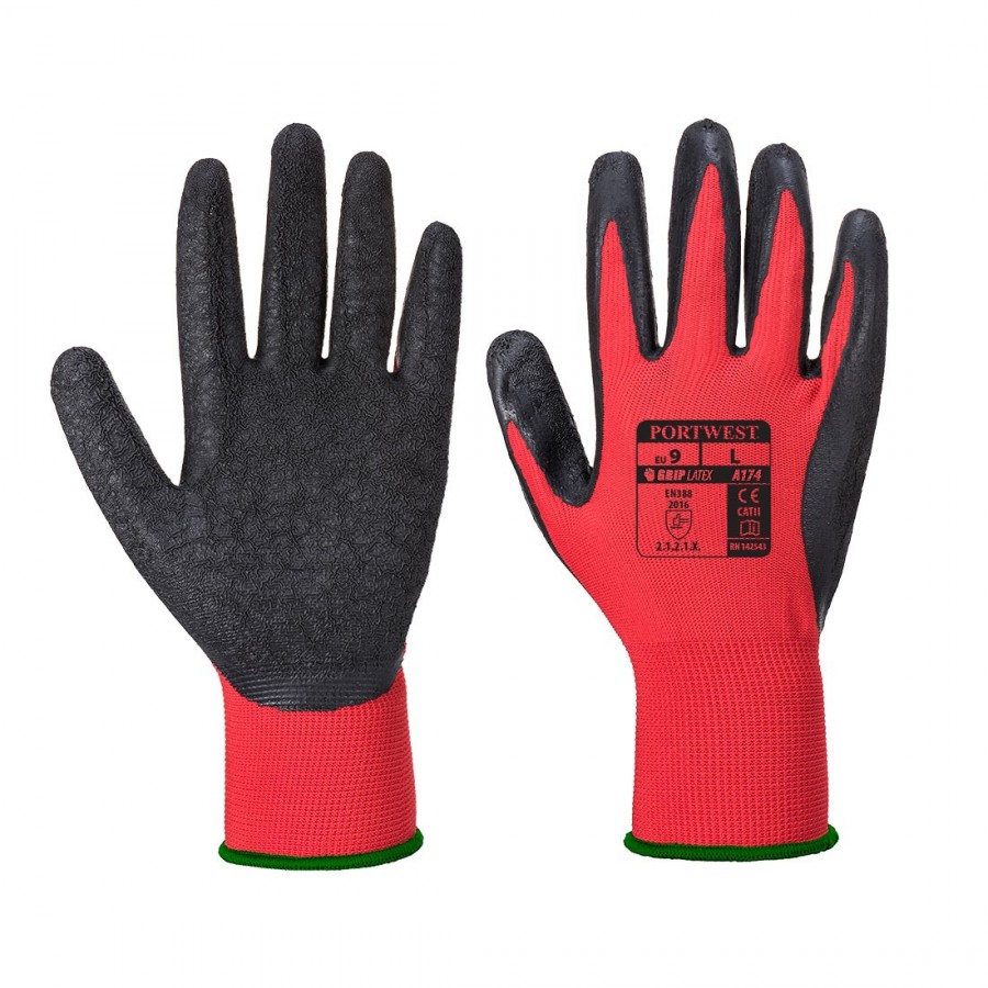 Latex Glove Flex GRIP A174 Red/Black