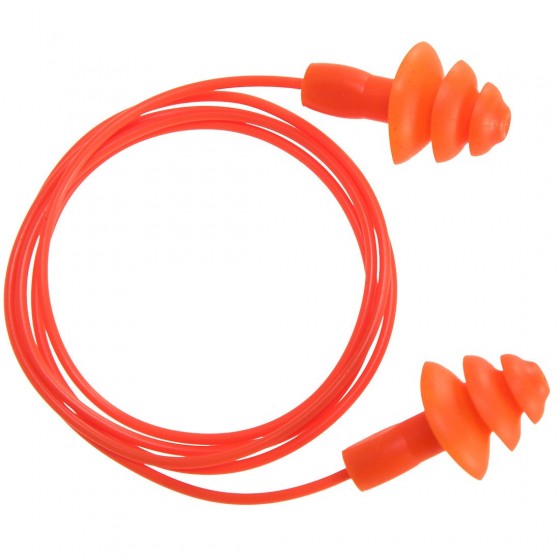 Bouchon d'oreille réutilisable avec cordon TPR EP04 (50 paires)