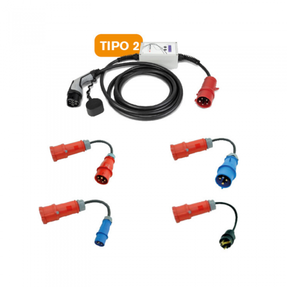 Type 2 Portable Electric Vehicle Charging Kit (IEC 62196, Mennekes)